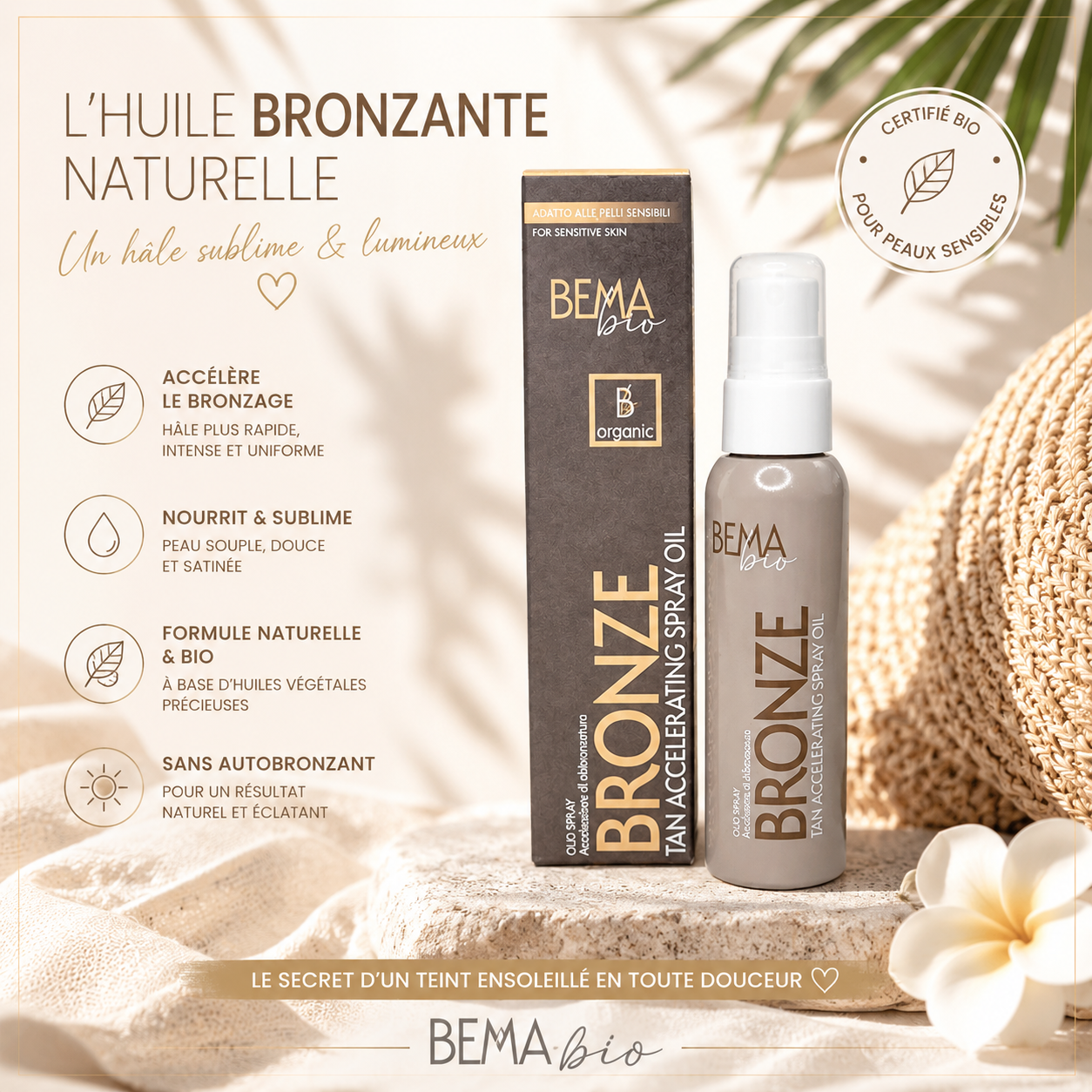 HUILE ACCÉLÉRATRICE DE BRONZAGE BIO 100 ml